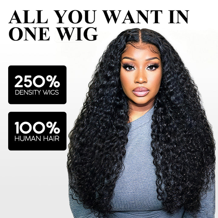 250 Density 30 38 Inch Long 5x5 13x4 Deep Wave Lace Front Wigs Human Hair Deep Part Curly Lace Wigs with Pre Plucked