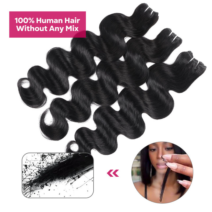 Allove 15A Premium Human Hair Bundles 3 Pcs/Pack Hair Brazilian Body Wave Virgin Human Hair