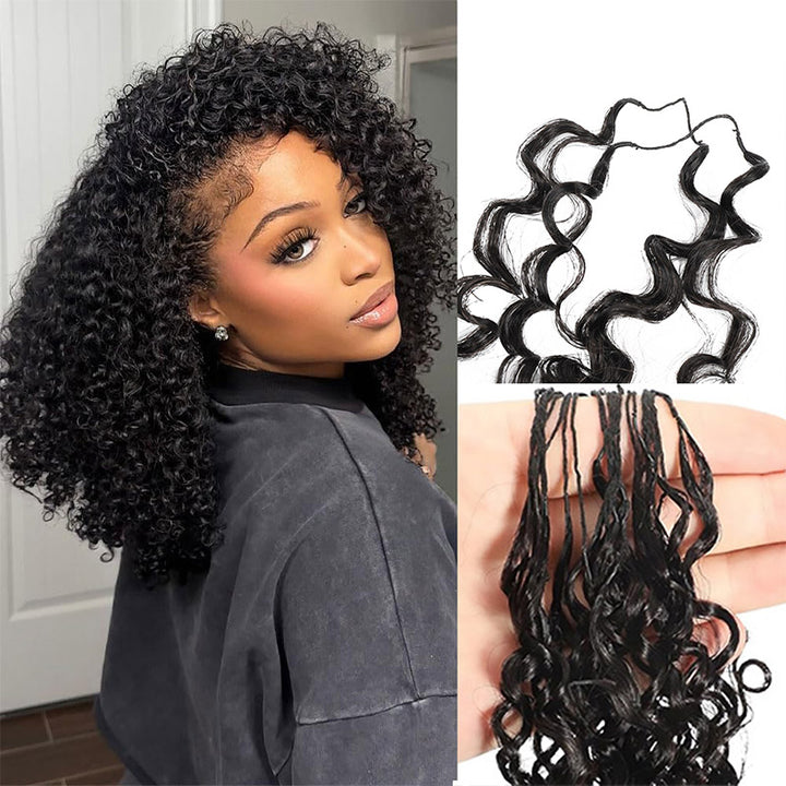 Kinky Curly Crochet Human Hair Miracle Knots Friendly for Boho Braids 100% Virgin Human Hair - AlloveHair