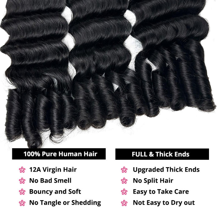 Burmese Loose Deep Wave Virgin Human Hair Bundles 100% Unprocessed Raw Human Hair Extensions Full and Thick