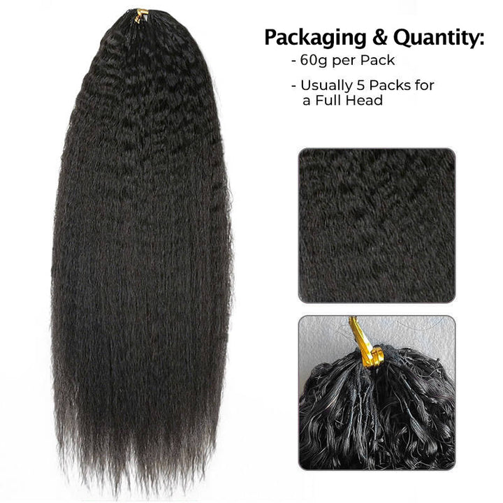 Seamless Crochet Braids Kinky Straight Crochet Human Hair Extensions for Black Woman - AlloveHair