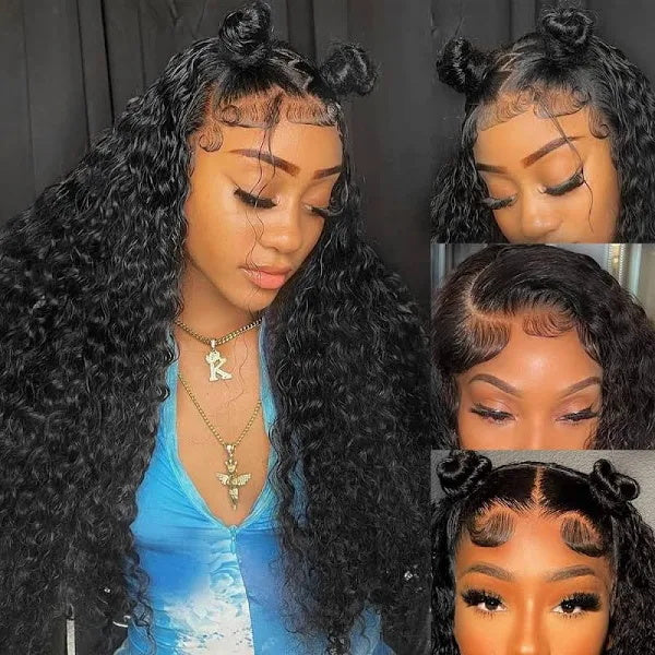 Overnight Shipping Long 18-34Inch HD 13x4 Lace Front Glueless Wet And Wavy Wig Water Wave Wear & Go Wigs