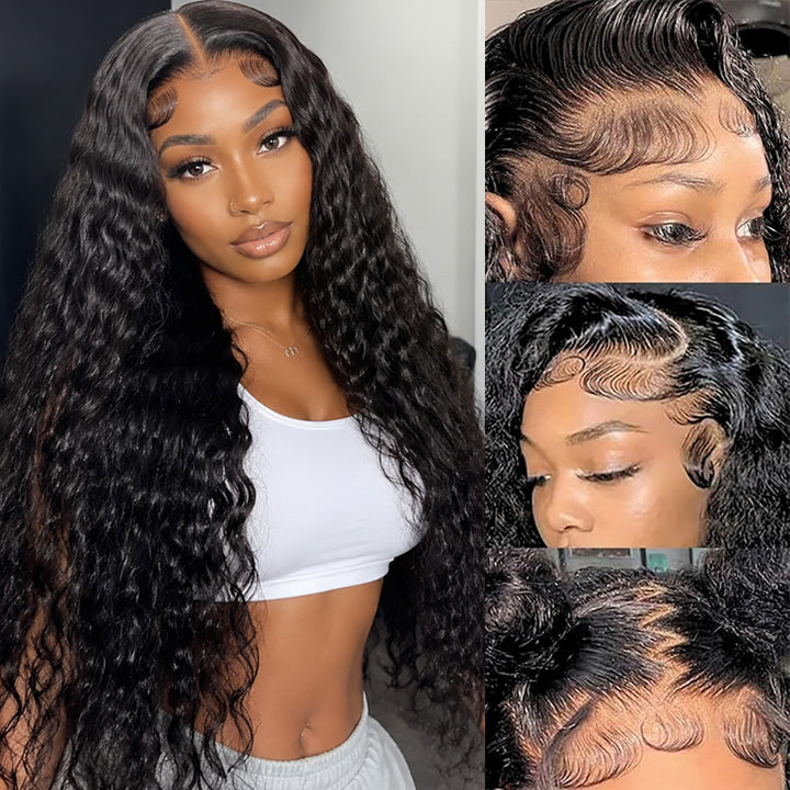 40 Inch Long Water Wave 5x5 13x4 HD Glueless Wigs 250% Density Wet And Wavy Human Hair Full Frontal Wigs for Women