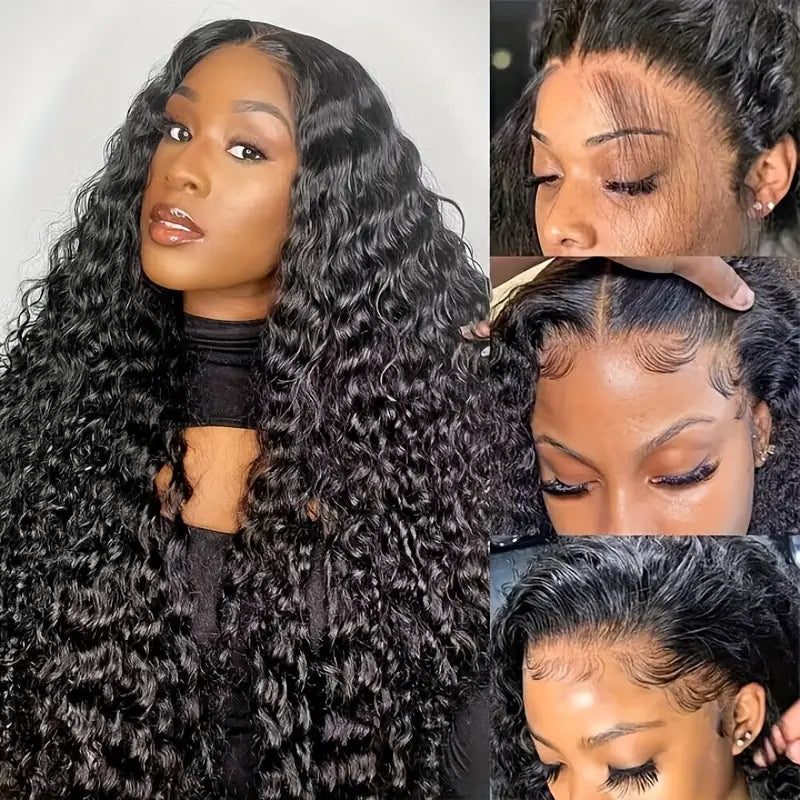 100% Glueless Wear Go Wig Pre Cut Lace Undetectable 13x6 Water Wave HD Lace Front Wigs 200% Density Wet and Wavy Wigs - AlloveHair