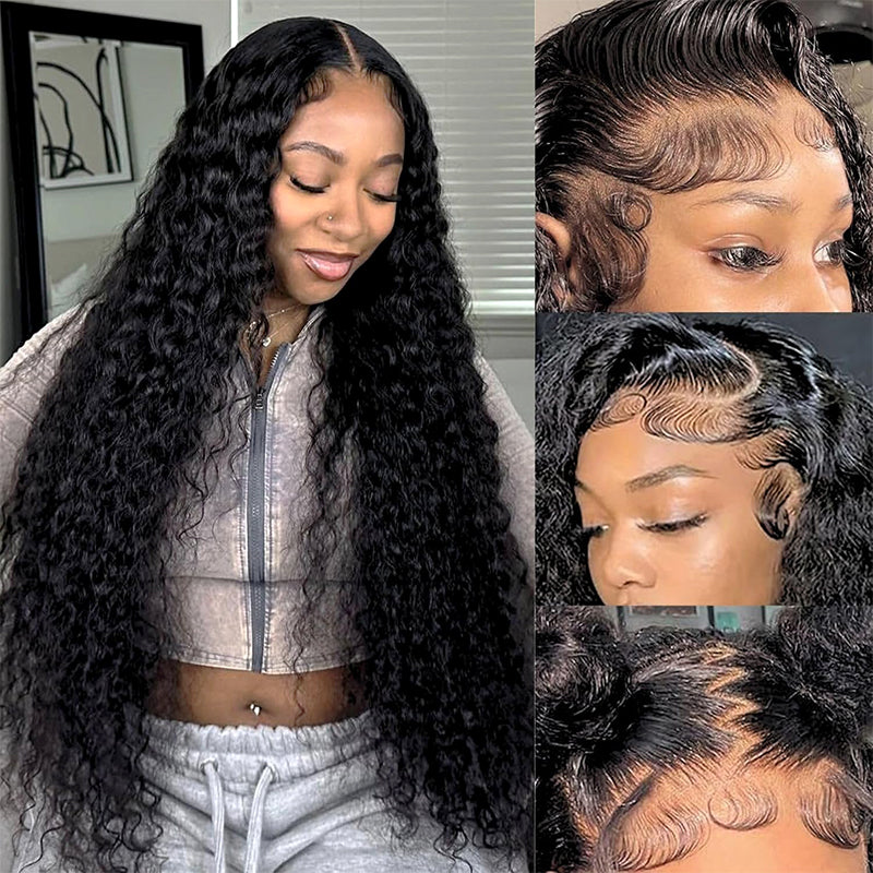 40 Inch Long Water Wave 5x5 13x4 HD Glueless Wigs 250% Density Wet And Wavy Human Hair Full Frontal Wigs for Women
