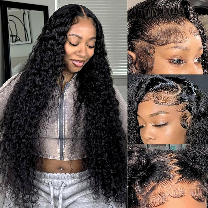 40 Inch Long Water Wave 5x5 13x4 HD Glueless Wigs 250% Density Wet And Wavy Human Hair Full Frontal Wigs for Women