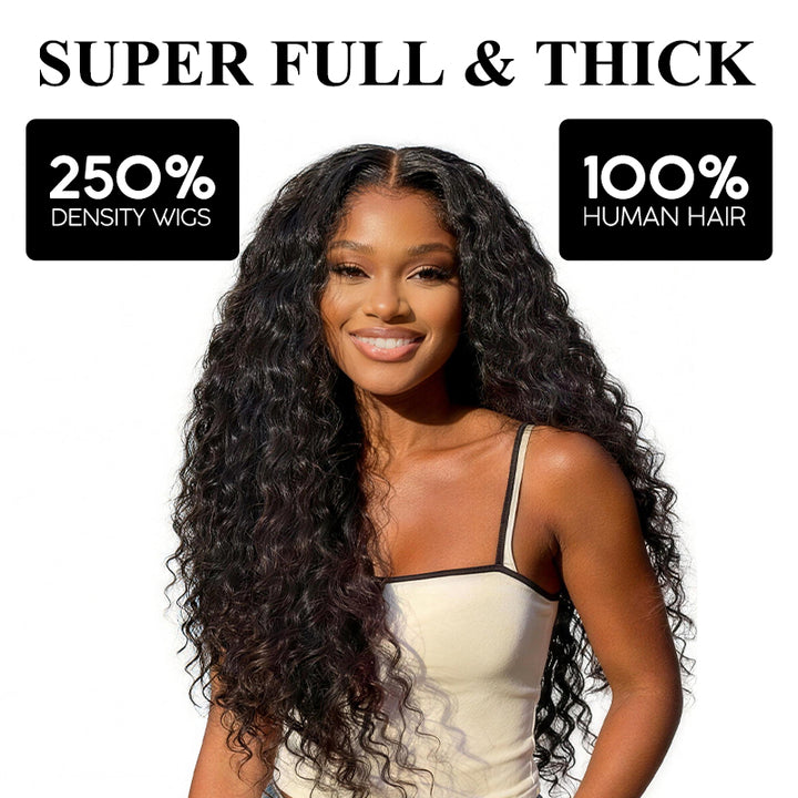 250% Density 30 40 Inch Water Wave Wigs 13x4 13x6 7x6 HD Lace Front Wigs Wet And Wavy Human Virgin Hair - AlloveHair