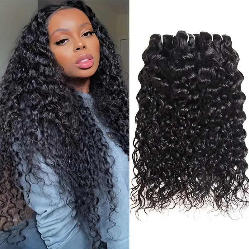 Get ready for a fabulous new look with water wave hair bundles from Allove hair, featuring convenient overnight shipping for your last-minute styling needs. Perfect for a sew-in installation.
