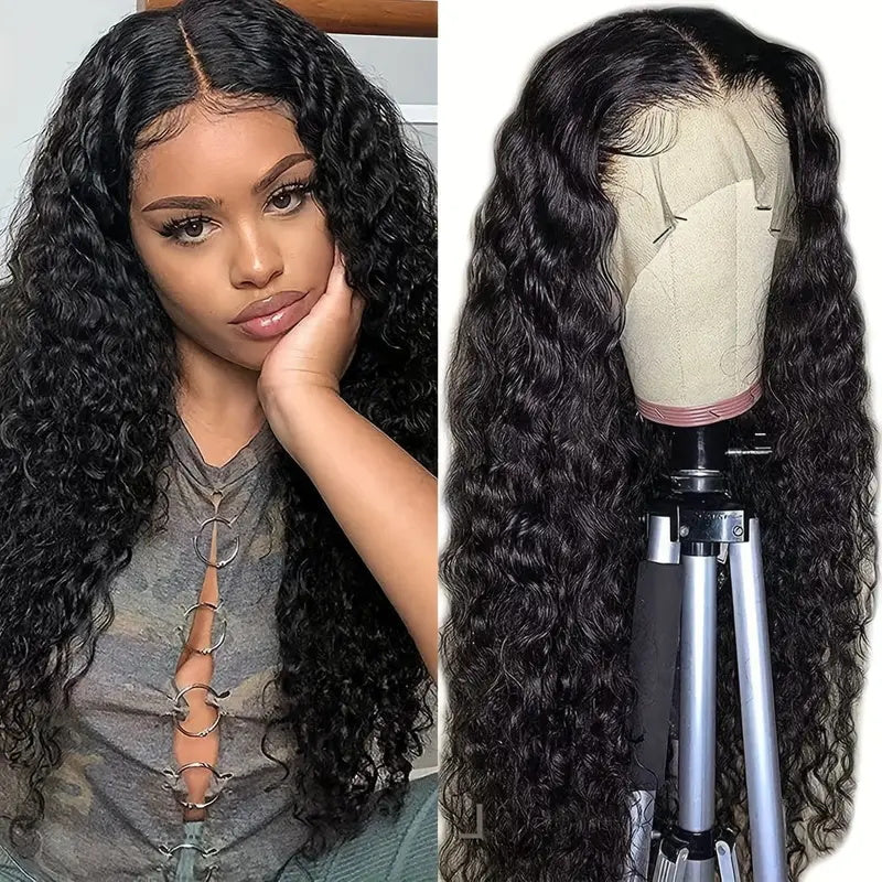Water Wave Transparent T-Part Lace Human Hair Wigs