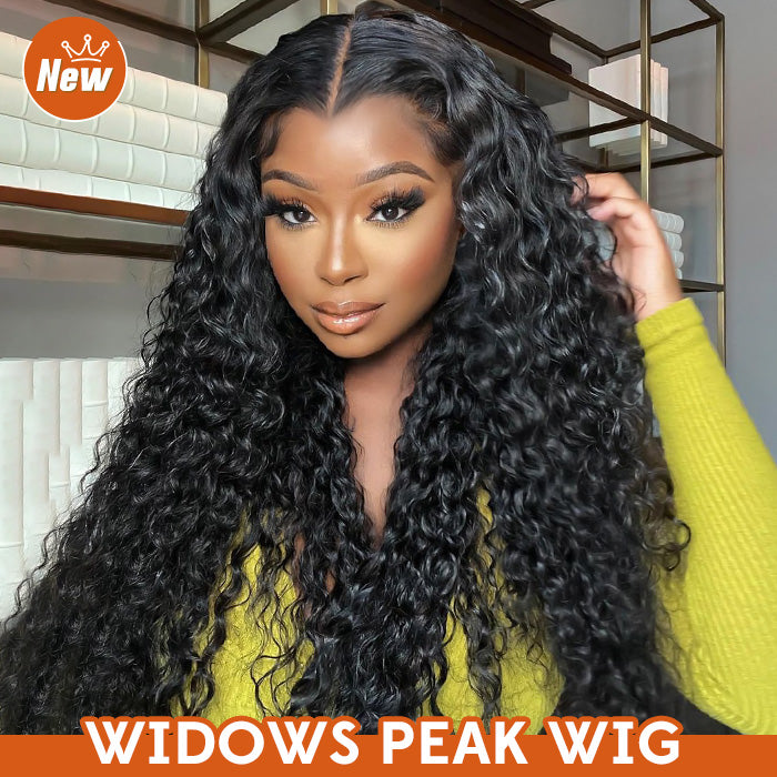 Long 36 Inch Glueless 13x4 HD Water Wave Lace Front Widows Peak Wig Wear To Go