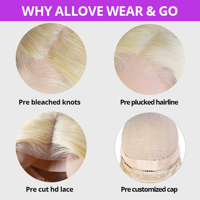 Glueless 30 Inch 613 Blonde 13x4 HD Lace Front Wigs Bone Straight Hair PPB Wigs