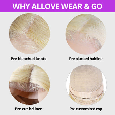 Glueless 30 Inch 613 Blonde 13x4 HD Lace Front Wigs Bone Straight Hair PPB Wigs