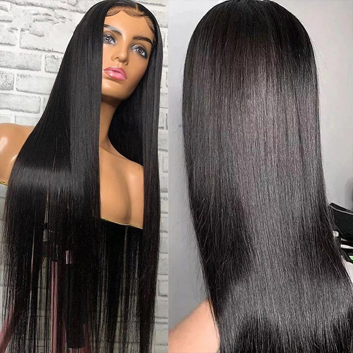 13x4 Undetectable HD Glueless Lace Front Wig Brazilian Straight Human Hair Lace Wig No Glue