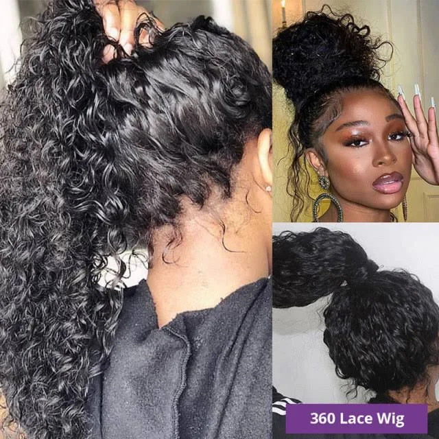360 Transparent Lace Frontal Human Hair Wigs Brazilian Deep Wave Human Hair Wigs For Black Women