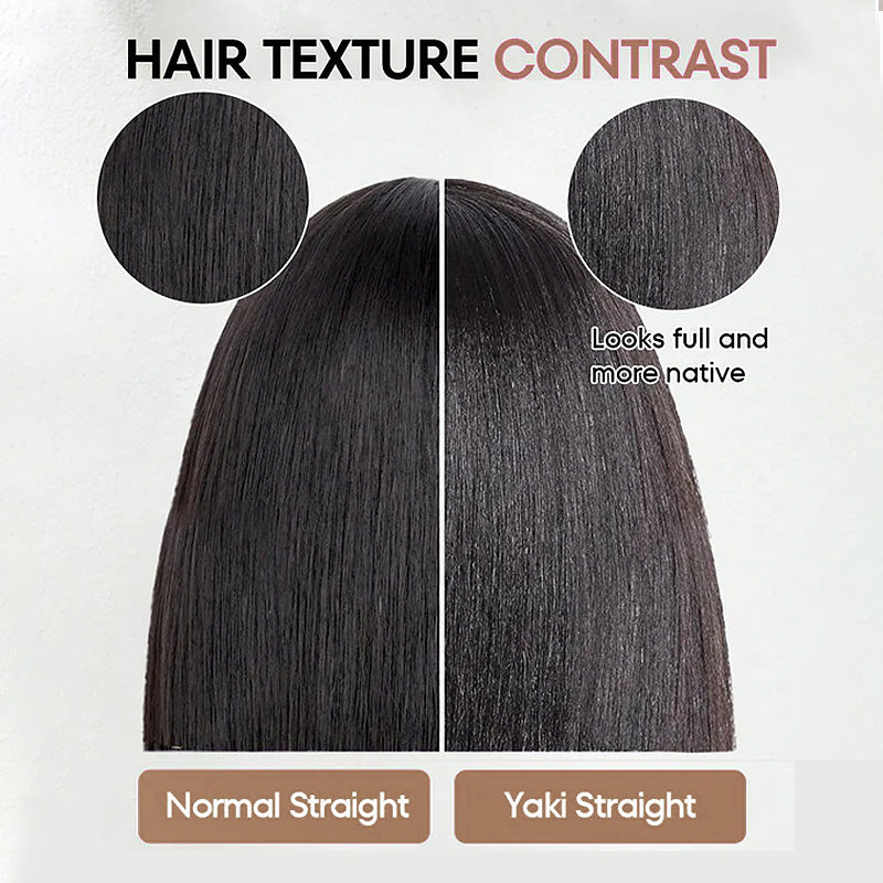 200% Density Yaki Straight Glueless Wig 13x4/13x6 Full Lace Front Wigs with Bleached Knots Put On and Go - AlloveHair