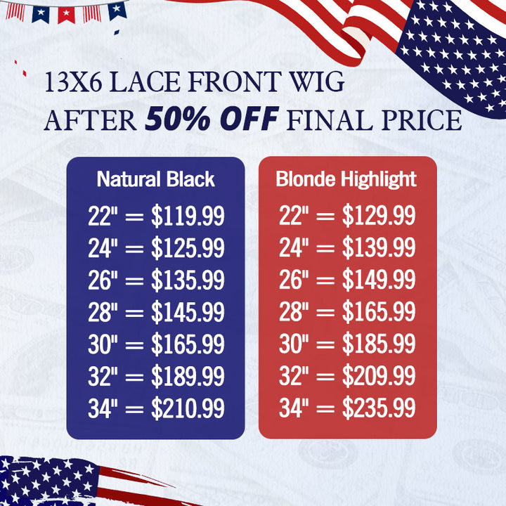 [Add to Cart 50% Off Automatically] 13x6 Lace front Wigs 30'' $165.99 180% Density Pre Everything
