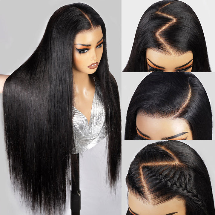 7*6 Straight Allove Hair PartingMax Ready To Wear HD Lace Glueless Wig Pre Bleached Tiny Knots Wig