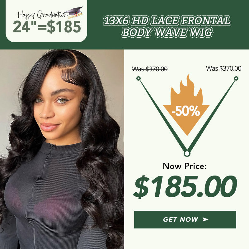 [Graduation Sale] 24 Inch = $185 | 13x6 HD Lace Frontal Body Wave Wig 50% Off