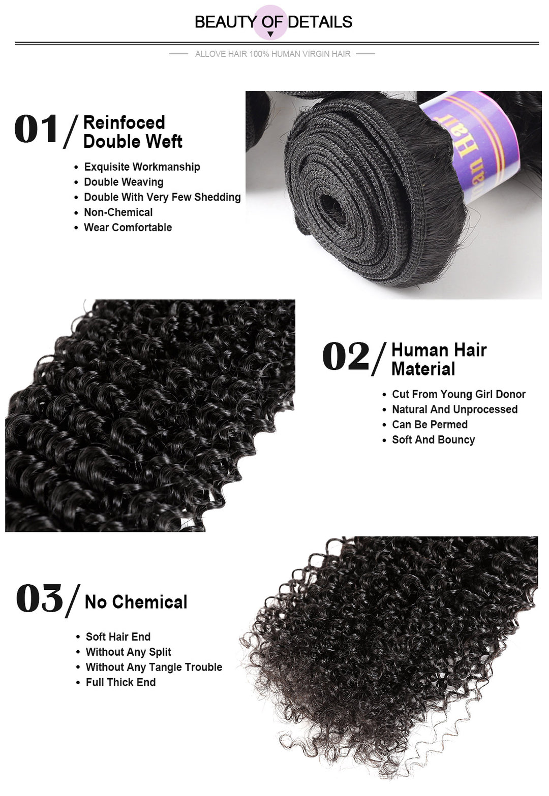 Allove Hair 8A Virgin Wholesale 10 Bundles Kinky Curly Human Hair : ALLOVEHAIR