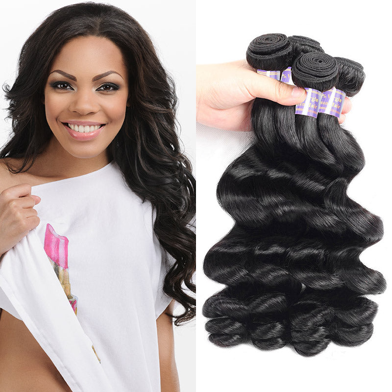 Allove Hair Malaysian Loose Wave Virgin Hair 4 Bundles Hair Weft : ALLOVEHAIR