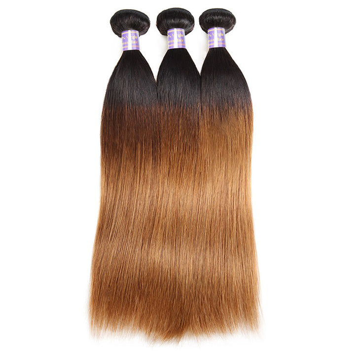 Allove Hair Two Tone Straight Hair Weave 3 Bundles T1B/30 Color Hair : ALLOVEHAIR