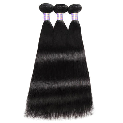 Indian Straight Hair 3 Bundles With 13*4 Lace Frontal Human Hair Extensions : ALLOVEHAIR