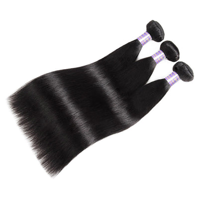 Allove Hair Peruvian Straight Hair 3 Bundles With 4*4 Lace Closure : ALLOVEHAIR