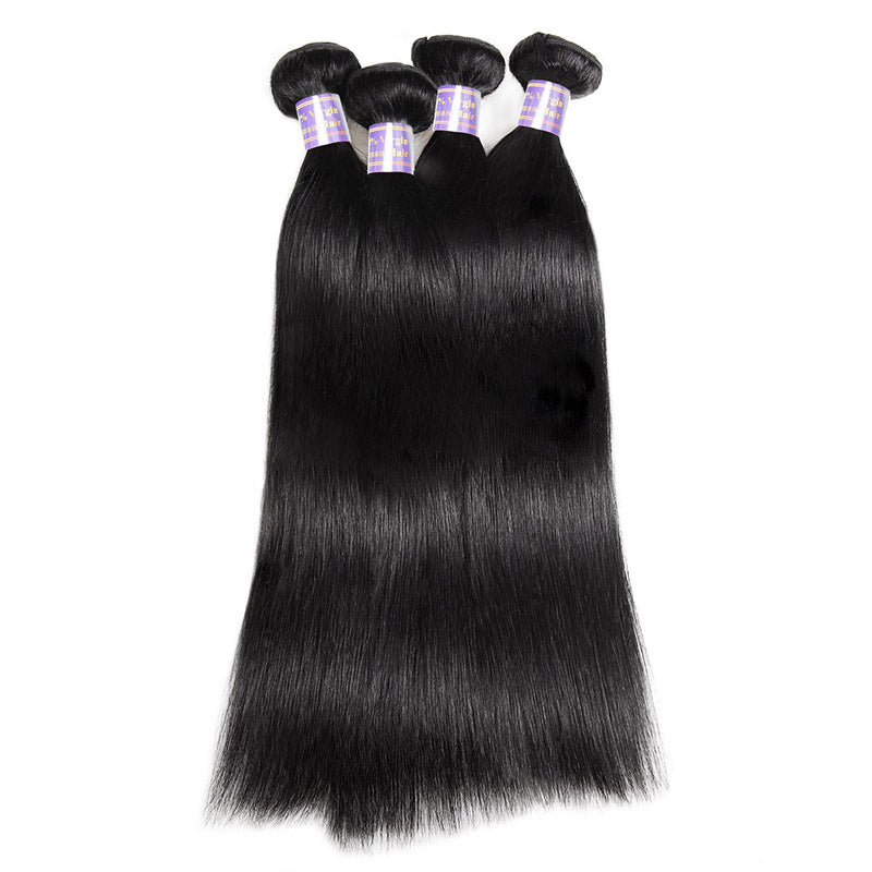 Allove Hair Brazilian Straight Hair 4 Bundles with 13*4 Lace Frontal Closure : ALLOVEHAIR