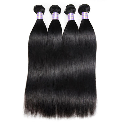 Allove Hair Indian Straight Hair 4 Bundles with 13*4 Lace Frontal Closure : ALLOVEHAIR