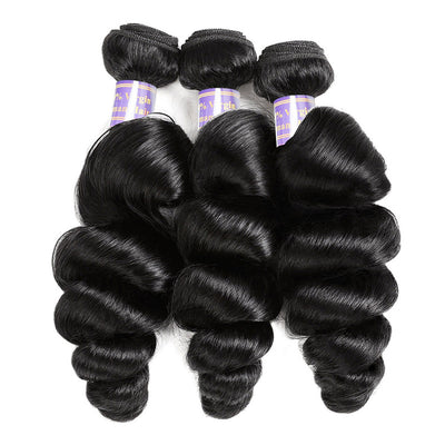 Allove Hair Malaysian Loose Wave 3 Bundles Virgin Human Hair Extensions : ALLOVEHAIR