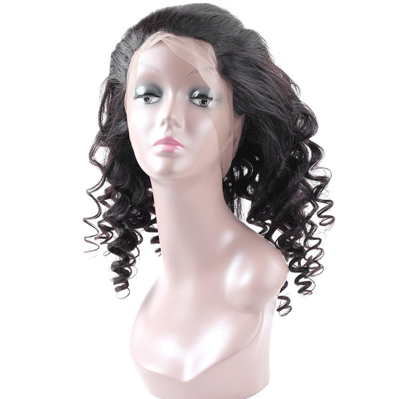 Allove Hair Peruvian Loose Wave Virgin Human Hair 2 Bundles with 360 Lace Closure : ALLOVEHAIR