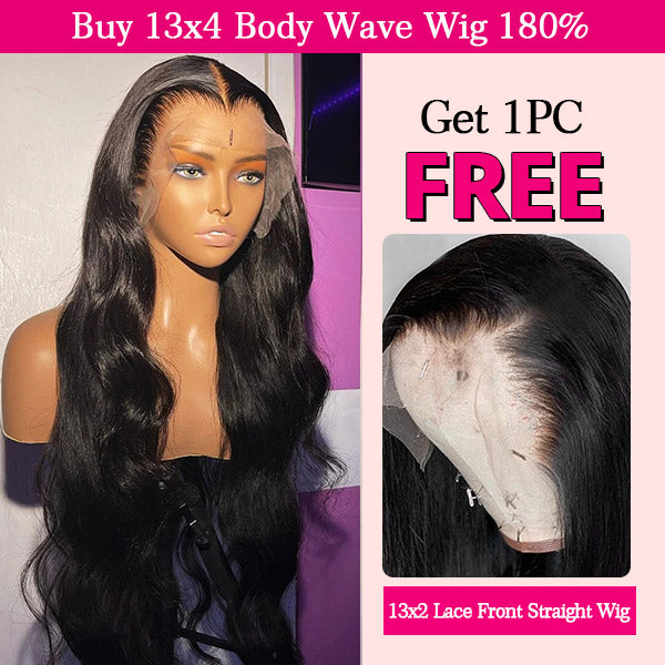 Flash Sale | Buy 13x4  Lace Front Body Wave Wig Get 13x2 Lace Front Straight Wig for Free