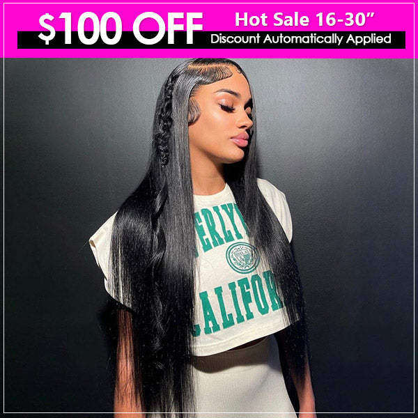 Save $100 OFF 13x4 Undetectable HD Lace Front Wig Straight Human Hair Wigs