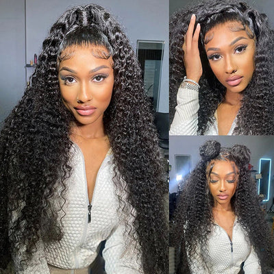 28Inch HD Undetectable Invisible Full Lace Wig Deep Wave Human Hair Wig