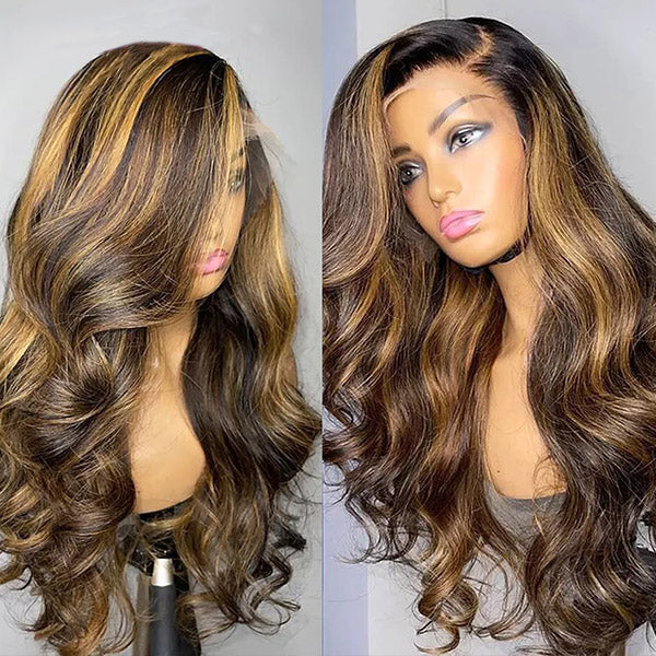 Save $100 OFF Highlight HD 13x6 Lace Frontal Body Wave Human Hair Wigs