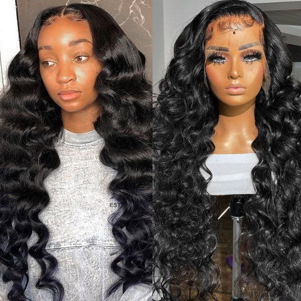 360 Full Lace Wig Human Hair 30 inch Loose Deep Wave Transparent HD Lace Frontal Human Hair Wigs Pre Plucked
