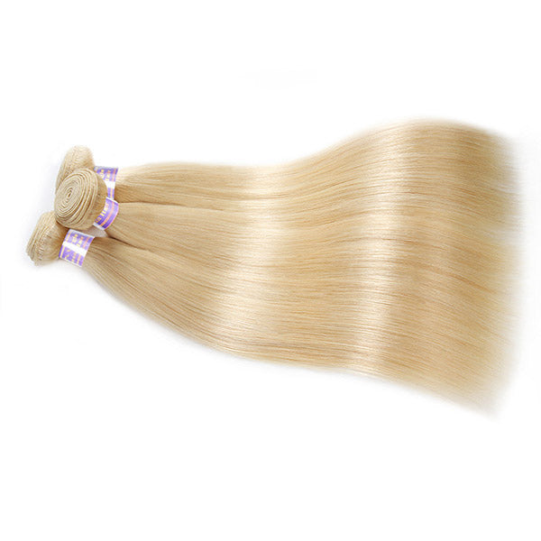4 Bundles 613 Blonde Straight Human Remy Hair Weave