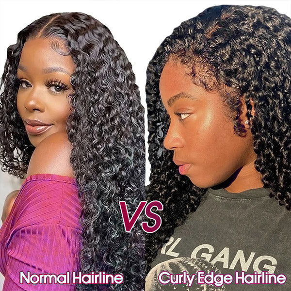 4C Edges Deep Wave Kinky Edges 4x4/13x4 Undetectable Lace Front Wig with Pre Plucked