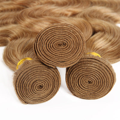 Allove Hair  Ombre 27# Body Wave Human Hair 3 Bundles With Lace Closure : ALLOVEHAIR