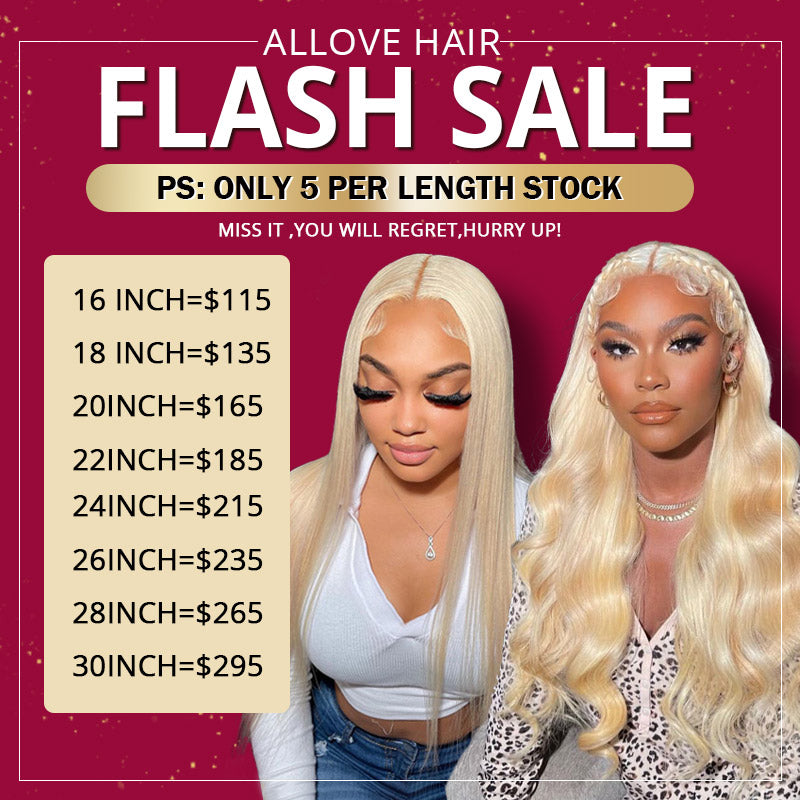 ⏰⏰Flash Sale HD Transparent 613 Blonde Straight/Body Wave Hair 13*4 Lace Front Wig 150% Density