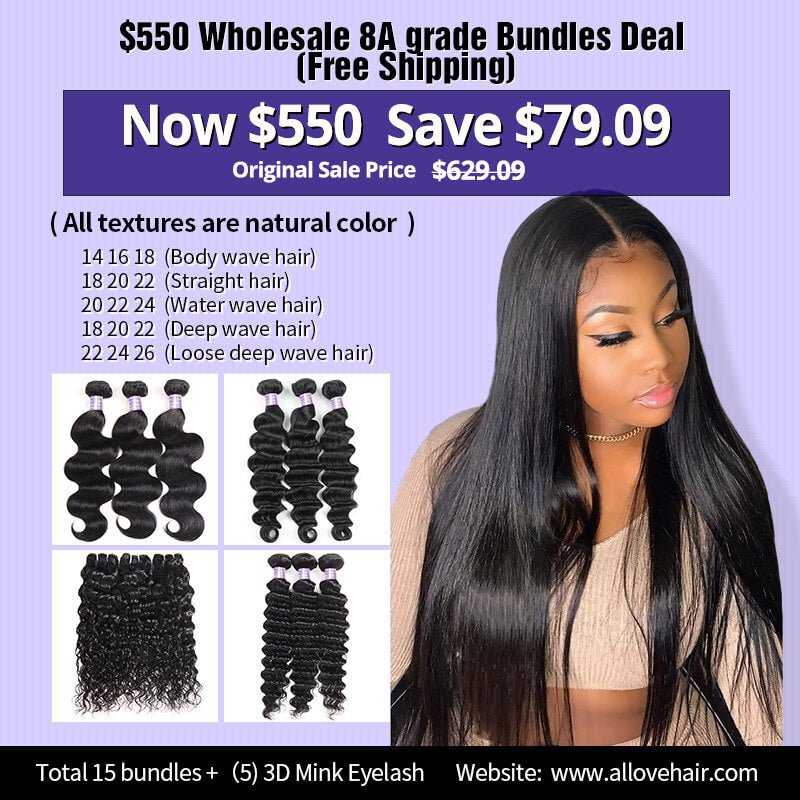 【Wholesale Bundles Deal】$550 15 Bundles Mix Textures Human Hair Deals