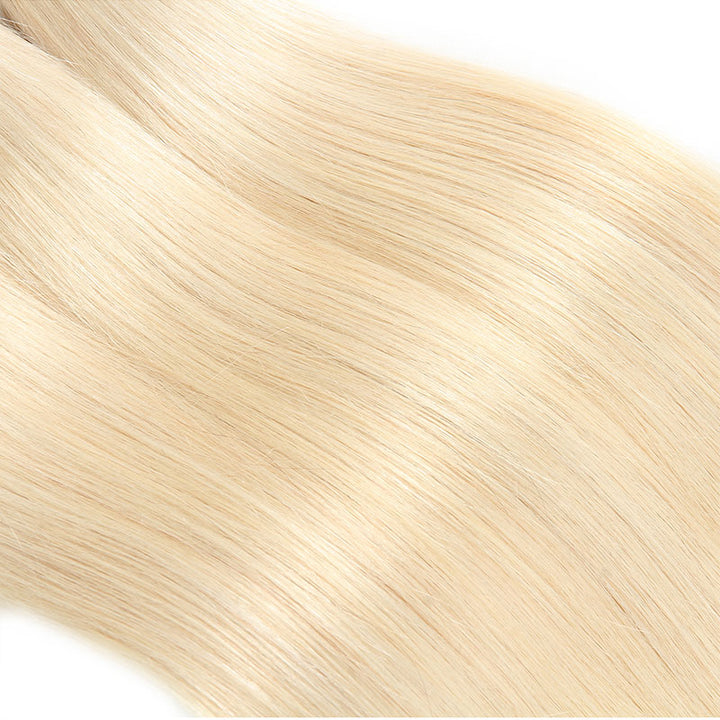 Allove Hair 613 Blonde Straight Human Hair 3 Bundles with 13*4 Lace Frontal : ALLOVEHAIR