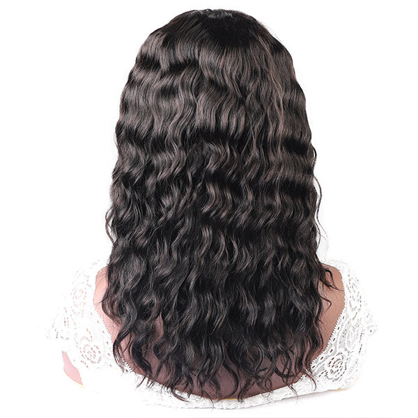 Allove 10A Remy Hair Water Wave Wig Lace Part Human Hair Wigs