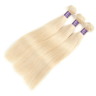 Allove 613 Blonde Color Straight Hair 3 Bundles with 4*4 Lace Closure