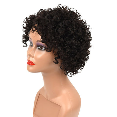 Allove Hair Bob Short Wigs Curly Human Hair Lace Front Wigs For Black Woman : ALLOVEHAIR