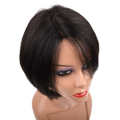 Allove Hair Cheap Short Straight Human Hair Wigs For Black Woman : ALLOVEHAIR