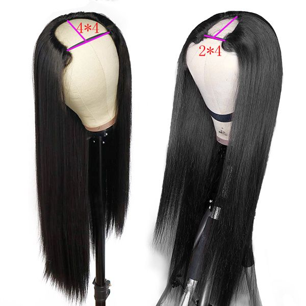 Allove Hair Straight Virgin Remy Human Hair Wigs U Part Wig