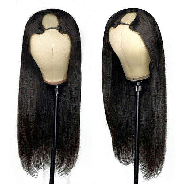 Allove Hair Straight Virgin Remy Human Hair Wigs U Part Wig