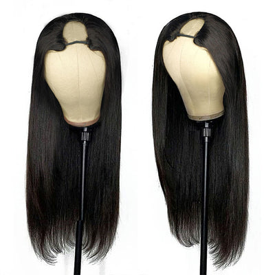 Allove Hair Straight Virgin Remy Human Hair Wigs U Part Wig