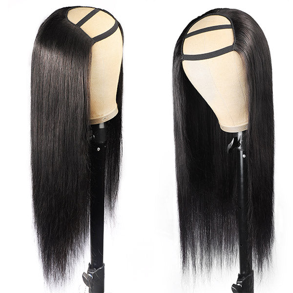 Allove Hair Straight Virgin Remy Human Hair Wigs U Part Wig